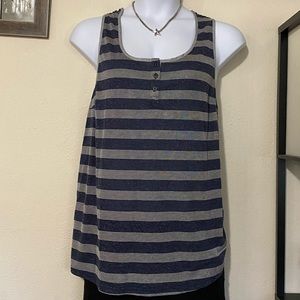 Torrid Blue Striped Cutout Back Tank
